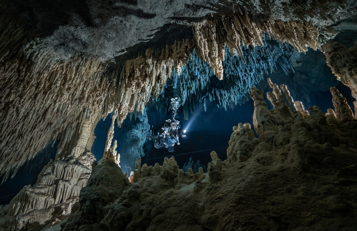 Cave diving